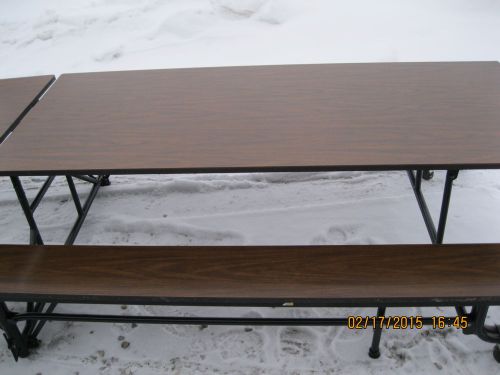 Folding rollaway cafeteria table used for sale