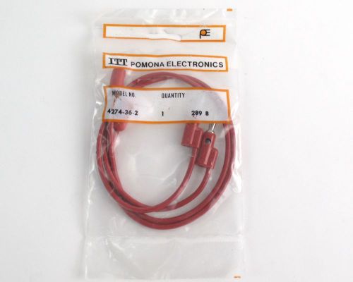Nos itt/pomona 4274-36-2 multi-stacking banana patch cord 36&#034; red for sale