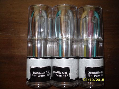 15~Metallic Gel Pens! Gold, Silver, Bronze, Red and Green Ink, Free USA Shipping