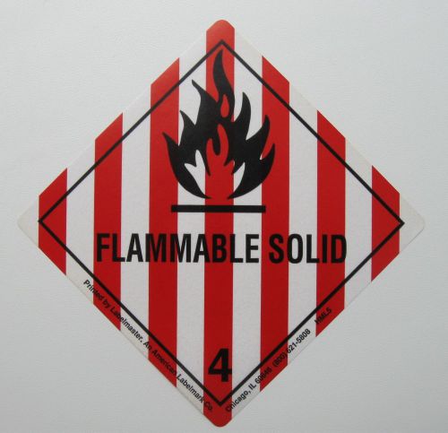 FLAMMABLE SOLID WARNING STICKER caution danger logo security hazard decal label