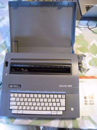 Smith Corona Deville 450 Electric Typewriter With Cover &amp; Manual Portable Works