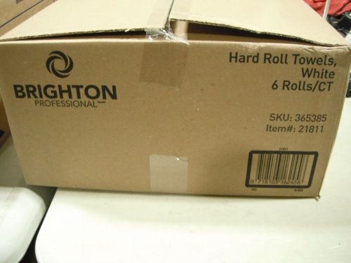 Brighton 2181 Case of 6 Hard Roll 1-Ply White Towels