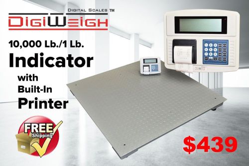 Digiweigh 10000lb/1lb floor/pallet/platform scale w/thermal printer for sale