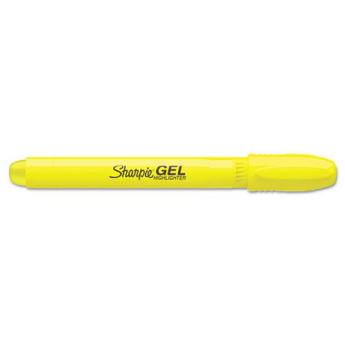 Gel highlighter, fluorescent yellow, bullet, 2 per pack for sale
