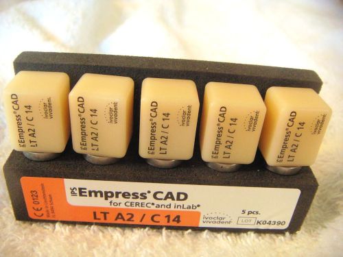 NEW LOT  IVOCLAR VIVADENT IPS EMPRESS CAD F/CEREC &amp; INLAB LT-A2/C14 PORC BLKS