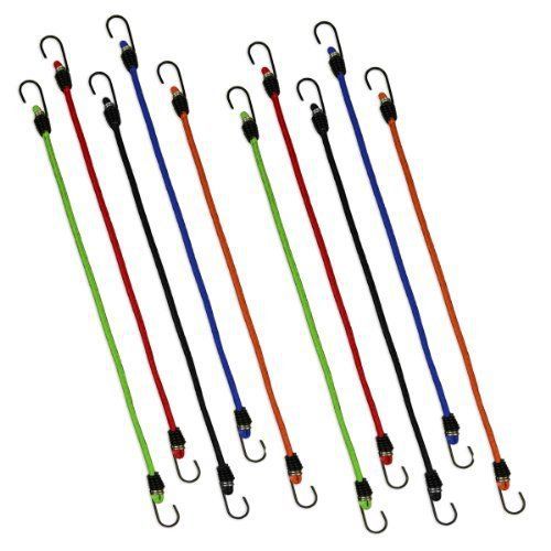 10-piece virgin rubber 12&#034; mini bungee cords new for sale