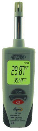 Supco DSP1000 Digital Psychrometer with Dew Point and Wet Bulb  -22 to 212 Degre