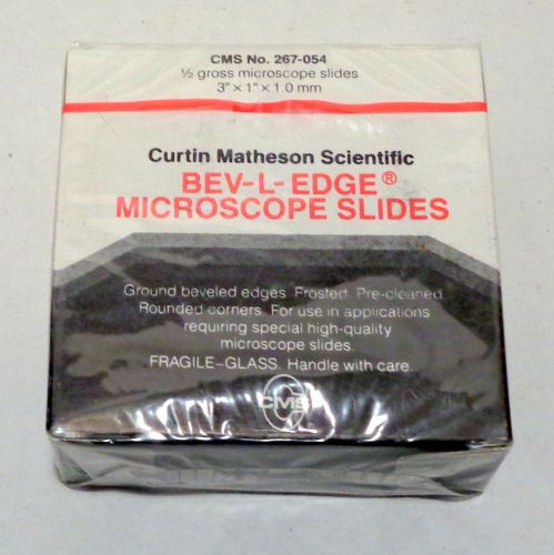 Box 72 NEW Curtin Matheson Scientific BEV-L-EDGE 267-054 microscope glass slides