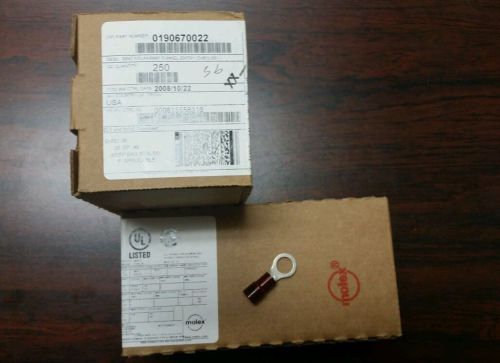 Part number 0190670022 - molex insulated lugs for 8 gauge wire 3/8th inch ring for sale