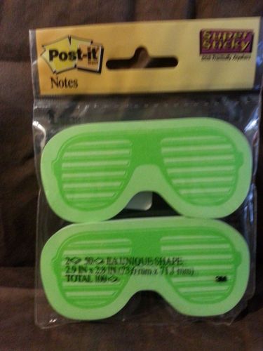 Post-It Notes Super Sticker Green Lined Glasses  2 Pads of 50 Each