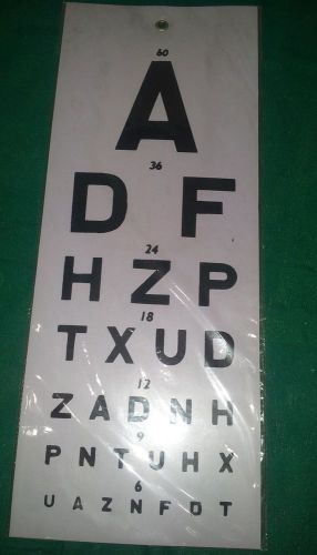 Eye Chart 22&#034; L X 11&#034; W New Snellen Plastic Eye projectors &amp; chart lab -112