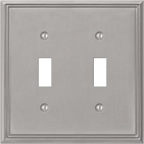 Metroline brushed nickel switch wall plate-bn 2-toggle wallplate for sale
