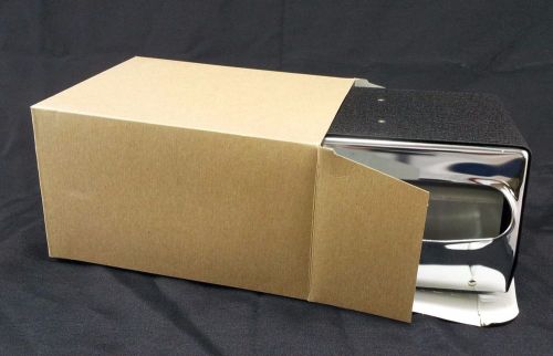 NEW 2 sided SYSCO 7198674 NAPKIN DISPENSER for 12&#034; x 13&#034; CHROME BLACK 515-5900