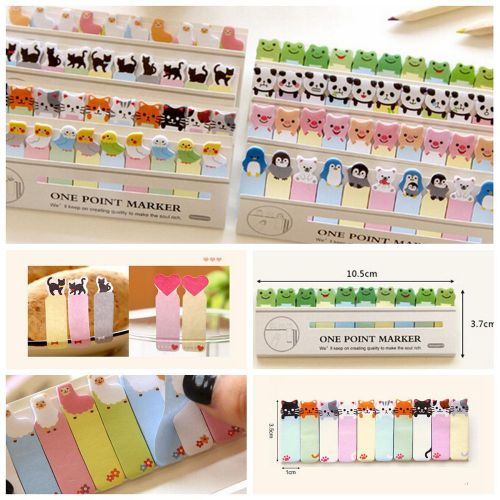 Lovely Mini Cartoon Animal Sticker Memo Post It Bookmark Tab Flags Sticky Notes