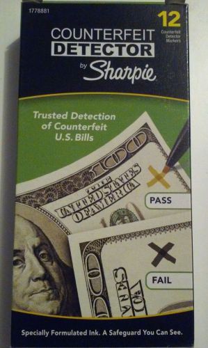 Sharpie Counterfeit Money Detector Pens 12 Pack (Black) NIP