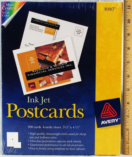 Avery 8387 Ink Jet White Postcards (200 Postcards) Lot of 1 Pack New Sealed Card