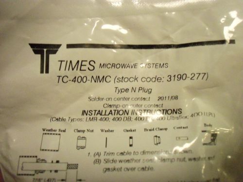 Times Microwave TC-400-NMC N-Male straight connector for LMR-400 Cable NIB