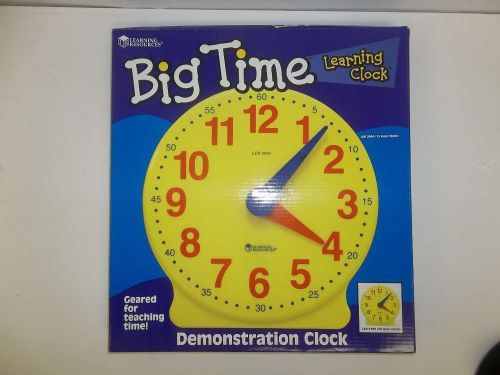 Learning Resources Big Time 12-Hour Demonstration Clock, New