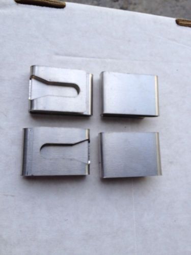 Police High Quality Stainless Radio Mic Mike  Belt Clip USA Lot Of Four (4).