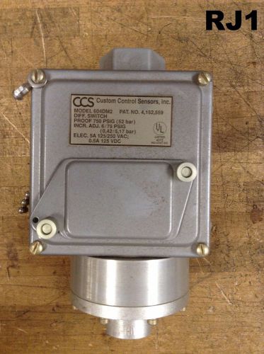 Custom Control Sensors 604DM2 Dual Adj. Snap Differential Pressure Switch-NIB