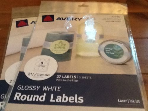 Avery glossy white round labels for templates and design 2packs 57 labels in all
