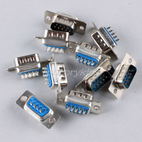 10x D-SUB 9 Pin DB9 Male Solder Type Socket Connector GRS