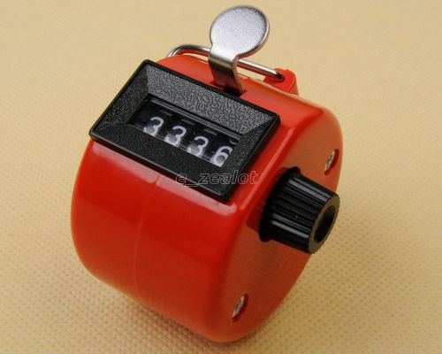 Red Plastic Machinery Manual Counter 4 Digit Number Perfect