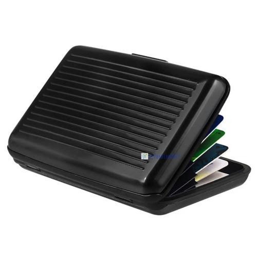 Waterproof Business ID Credit Card Wallet Holder Aluminum Metal Pocket Black