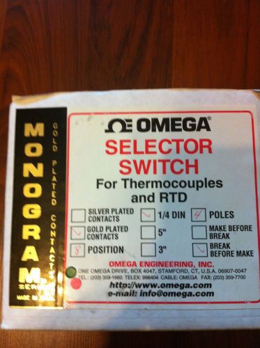 Omega Selector Switch for Thermocouples and RTD, BRAND NEW