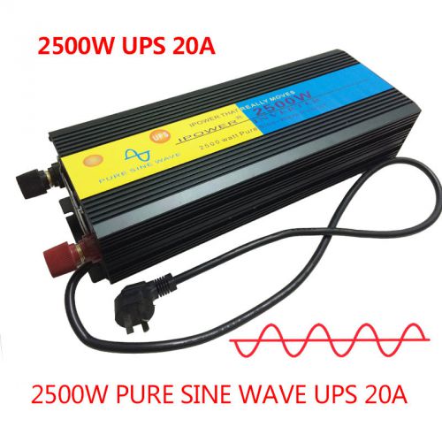 pure sine wave 2500W 5000W(peak) 12V to 220V Power Inverter + Charger &amp; UPS 20A