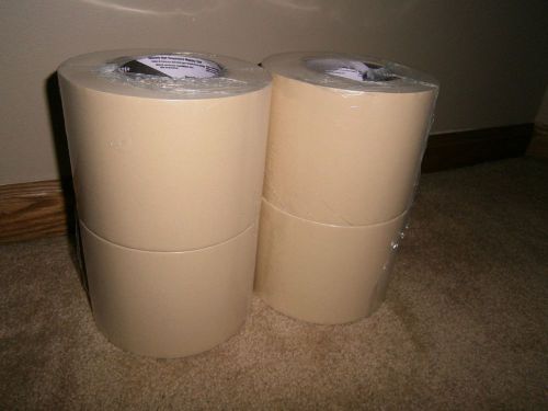 LOT OF 4 ROLLS 3M 501+ HIGH TEMPERATURE/PERFORMANCE MASKING TAPE 4&#034; X 60 YRDS