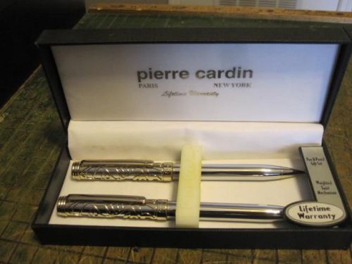 Pierre Cardin Filigree Gold and Silver Tone Pen &amp; Mechanical Pencil Set