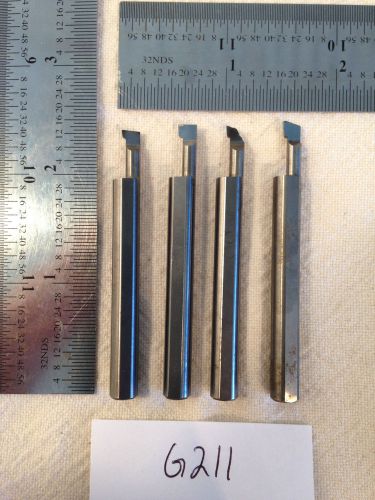 4 USED SOLID CARBIDE BORING BARS. 1/4&#034; SHANK. MICRO 100 STYLE.  {G211}
