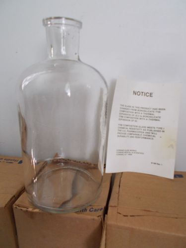 Vtg CORNING 1000mL REAGENT APOTHECARY LAB GLASS BOTTLE  w/Boxes Laboratory Lab