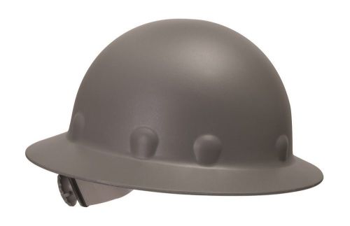 Fibre metal p1 gray full brim fiberglass hard hat with ratchet suspension for sale