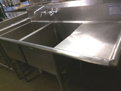 Sink 2 Compartments 54&#034; / With New Faucet /