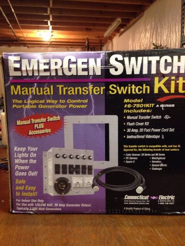 Emergency Power Transfer Switch  30 Amp 7500 Watt New In Box.