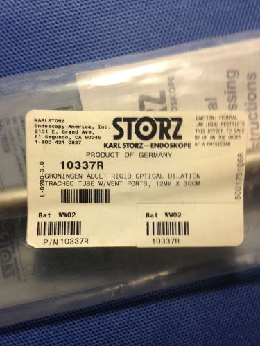 New Storz 10337R (Groningen Adult Rigid Optical Dilation Tracheo Tube 12mmX30cm)