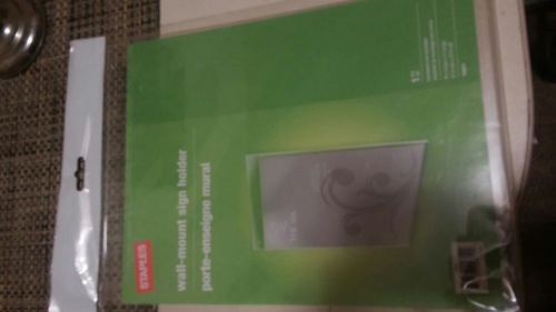 Staples Wall Mount sign holder NEW 8 1/2 x 11