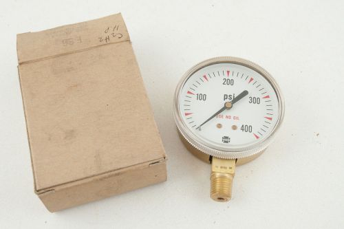 Usg 0-400 psi gauge c2h2 2.5&#034; 1/4 47923 brass for sale