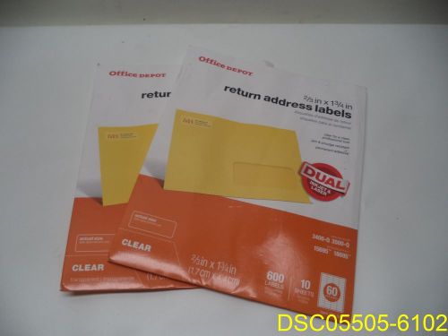 Qty = 1200: Office Depot Brand Clear Inkjet/Laser Address Labels, 2/3&#034; x 1 3/4&#034;