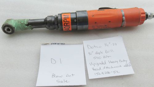 D1 dotco 1/4-28 right angle drill 15ln286-52 0.9hp heavy duty thread head 540rpm for sale