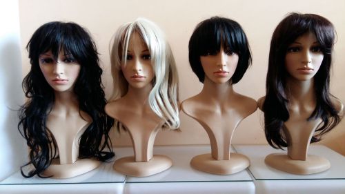 4 PIECES !! Female &#034;Long Neck&#034; Mannequin HEAD LifeLike-Mannequin cheap Mannekin