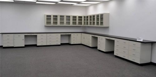 43&#039; base laboratory cabinets &amp; 18&#039; wall cabinets  (l357) for sale