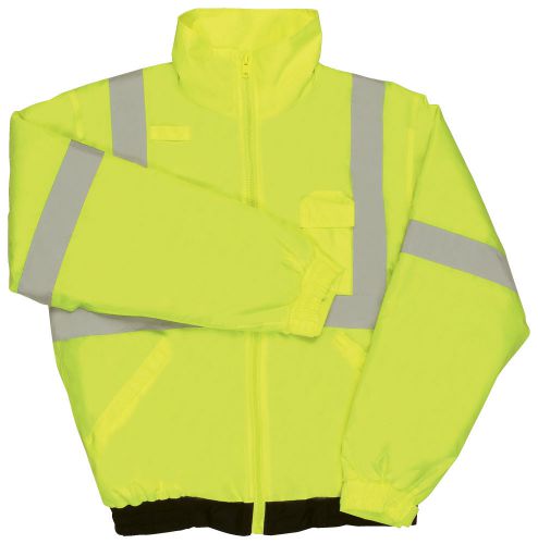 SAFETY LIGHTWEIGHT WATERPROOF BOMBER JACKET LIME. MENS SIZE XL