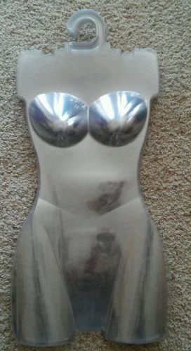 7 CLEAR Female Torso Plastic Body Dress Form Mannequin Hanger Lingerie Display
