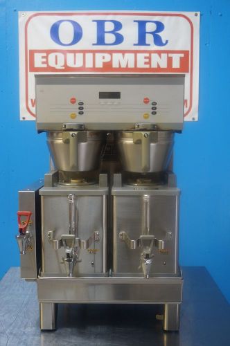 BUNN COMMERCIAL COFFEE BREWER WITH 2 DISPENSERS AND HEATED SATELLITE STAND