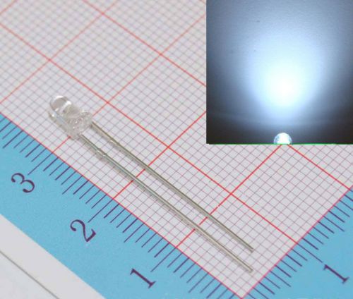 1000pcs 3mm UltraBright White LED, round top water clear lamp diode