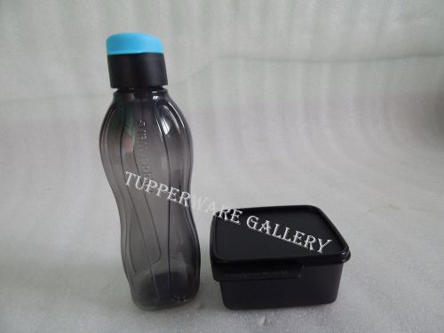 Tupperware Xtreme Set - Black Flip Flop Eco Water bottle + Keep Tab Small