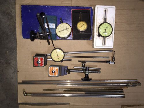 Starrett dial indicator magnetic stands, machinist lot, fowler surface gage for sale